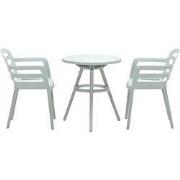 Garden Impressions Mira balkonset 3-delig - Faria tuintafel Ø60 cm - o...