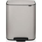 Bo Pedaalemmer, met 2 binnenemmers, 2 x 30 liter - Soft Grey