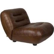 DUTCHBONE Lounge Chair Wyatt Wax Leather Chocolate