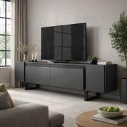 TV Meubel Antraciet Yildiz 180x50x30 - Zwart Frame