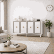 Modern Dressoir Ansel Wit-Goud Melamine 120 cm