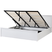 LAMBRES - Bed met opbergruimte - Wit - 180 x 200 cm - Dennenhout