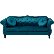 SKIEN - Driezitsbank - Groenblauw - Fluweel