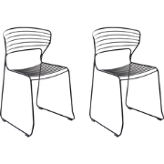 PISTOIA - Set van 2 tuinstoelen - Zwart - Staal