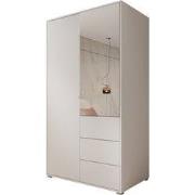 Meubella - Gideon - Kledingkast met spiegel - Wit - 100x59x178 cm