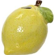 Vaas porselein l9,6b11,2h10 cm geel