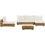 VARALLO - Loungeset voor 4 - Gebroken wit - Rotan