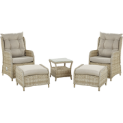 PONZA - Loungeset voor 2 - Taupe - PE rotan