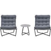 Danzig relaxstoelen set - carbon black - mystic grijs