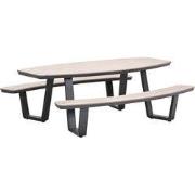 Garden Impressions Bell picknick set ovaal - 220x193 cm - houtlook