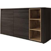 Meubella - Bijou - Dressoir - Zwart - 160x41x83 cm