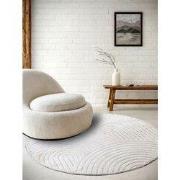 Elle Decoration New York Japandi Rond Vloerkleed Wit- 160 CM ROND