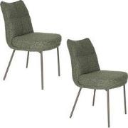 Housecraft Living Jacques Eetkamerstoelen Groen - Set van 2