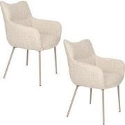 Housecraft Living Jacques Eetkamerstoelen Met Armleuning Beige - Set v...