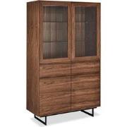 Vitrinekast 190cm - Bruin Eikenhout - 110x45x190cm