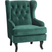 ALTA - Chesterfield fauteuil - Donkergroen - Fluweel