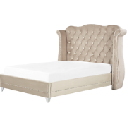 AYETTE  - Tweepersoonsbed - Beige - 160 x 200 cm - Fluweel
