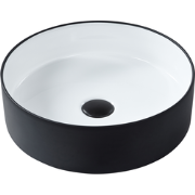 TEBAR - Wastafel - Zwart/Wit -  40 cm - Keramiek