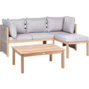 ARABBA - Loungeset 3-zits - Grijs - Gecertificeerd acaciahout