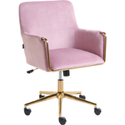 ALTONA - Bureaustoel - Pastelroze - Fluweel