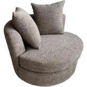 Draaifauteuil Taupe Chenille Stof - 93x88x84cm - Thony