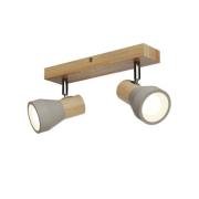 Lindby - Filiz 2 Plafondlamp Concrete/Wood