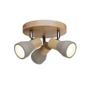 Lindby - Filiz Round Plafondlamp Concrete/Wood