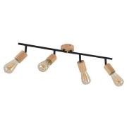 Lindby - Magniva 4 Plafondlamp Wood/Black