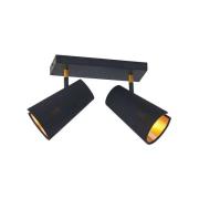 Lindby - Zylindro 2 Plafondlamp Black/Gold