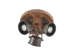 Lindby - Rubinjo 3 Round Plafondlamp Wood/Black