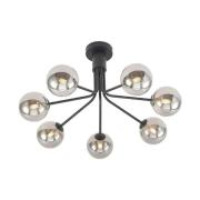 Lucande - Wynina 7 Plafondlamp Black/Smoke