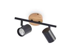 Lindby - Xiomara 2 Plafondlamp Black/Light Wood