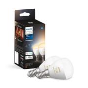 Philips Hue - Lichtbron Hue White&Amb. 5,1W Luster Kogel 2 pack. E14 H...