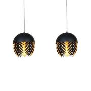 Lucande - Aparas 2 Hanglamp Black/Gold