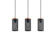 Lindby - Kiriya 3 Hanglamp Black/Wood