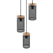 Lindby - Kiriya Cluster Hanglamp Black/Wood