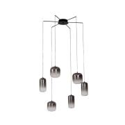 Lucande - Avelina 6 LED Hanglamp Rook Grijs