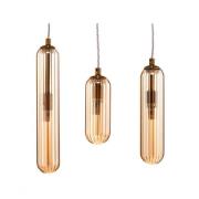 Lucande - Freylin 3 Hanglamp Amber/Geel Koper