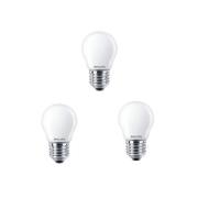 Philips - 3-pack Gloeilamp LED 4,3W Glas Kroon (470lm) E27