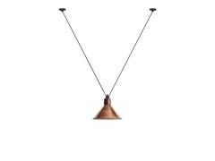 Lampe Gras - 323 XL Hanglamp Conical Raw Copper/White