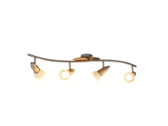 Lindby - Marena 4 Plafondlamp White/Nickel/Wood