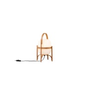 Santa & Cole - Cestita Taffellamp Wood/White Opaal Glass