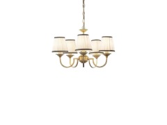 Lindby - Lumiel 5 Kroonluchter Cream/Antique Brass