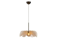 Markslöjd - Styrka Hanglamp Ø63 Beige/ Antique Brass/Amber
