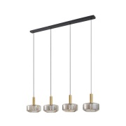 Lindby - Hildur 4 Hanglamp 118cm Rook Grijs/Geel Koper