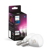 Philips Hue -  White&Color Amb. 5,1W Luster Kogel 2 pack. E14
