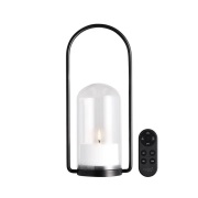 Uyuni - Outdoor Lantern Set w/Glass Dome, Handle, Candle 84005, Remote...