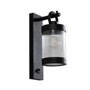 Lindby - Yrene Fluted Buiten Wandlamp w/Sensor Zwart