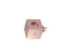 AVOLT - Square 2 Socket Extender w/30W Dual USB-C Old Pink