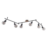 Lindby - Eridia 6 Plafondlamp Black/Wood
